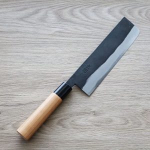 境志泰 火國 菜切 180mm 白紙鋼 黑打