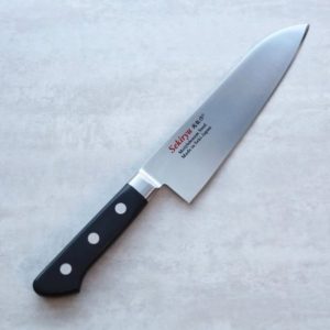 関龍作 三德 180mm AUS8鋼 洋柄