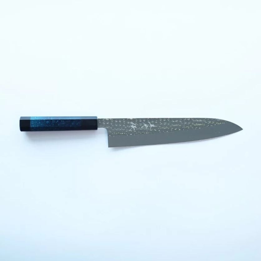 擷取 藍包丁 閃光藍天目 牛刀 240mm SG2鋼