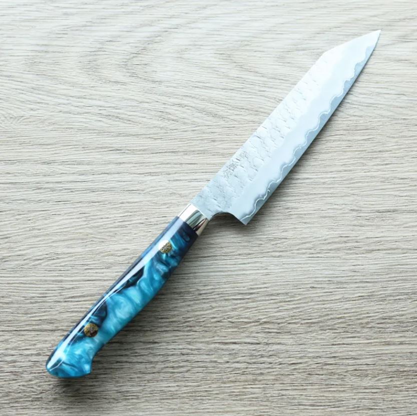 擷取 二唐刃物 切付蔬果 150mm SG2粉末HSS鋼 磨鎚目 壓克力柄