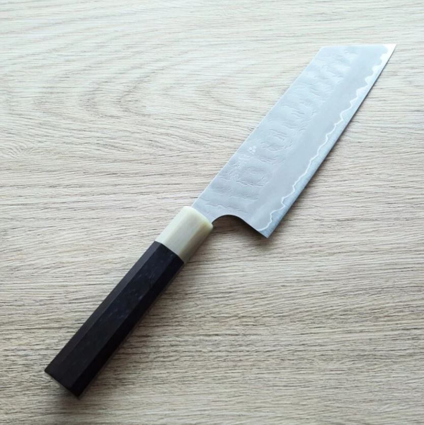 擷取 二唐刃物 菜切 165mm 青紙超級鋼 柳葉磨鎚目