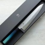 藍包丁 新牛刀 240mm VG10鋼 鎚目 大馬士革