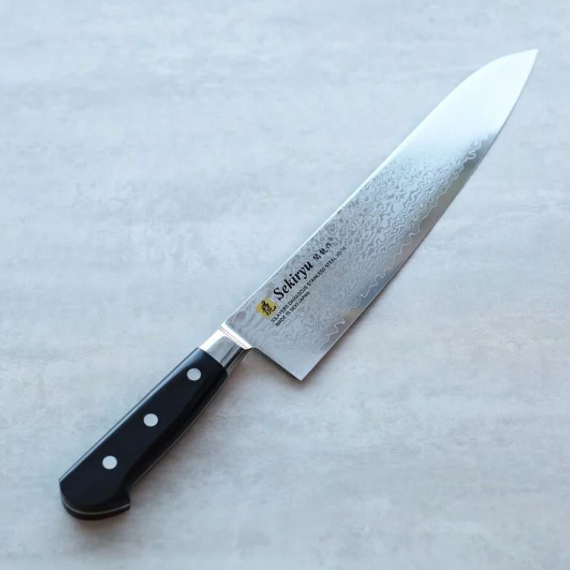 関龍作 牛刀 240mm VG10鋼 33層大馬士革 洋柄