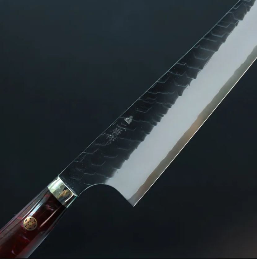 35 二唐刃物 骨刻 170mm SG2粉末HSS鋼 黑打鎚目