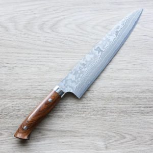 佐治武士 牛刀 240mm 佐治武士 牛刀 240mm VG10鋼 31層鎳染大馬士革 沙漠鐵木柄