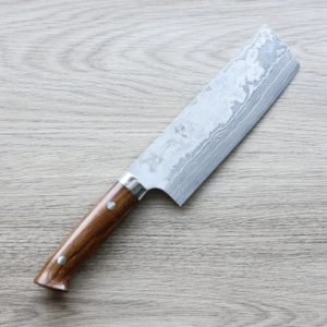 佐治武士 菜切 170mm (1) 佐治武士 菜切 170mm VG10鋼 31層鎳染大馬士革 沙漠鐵木柄