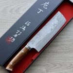 佐治武士 菜切 170mm VG10鋼 31層鎳染大馬士革 沙漠鐵木柄