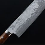 佐治武士 菜切 170mm VG10鋼 31層鎳染大馬士革 沙漠鐵木柄