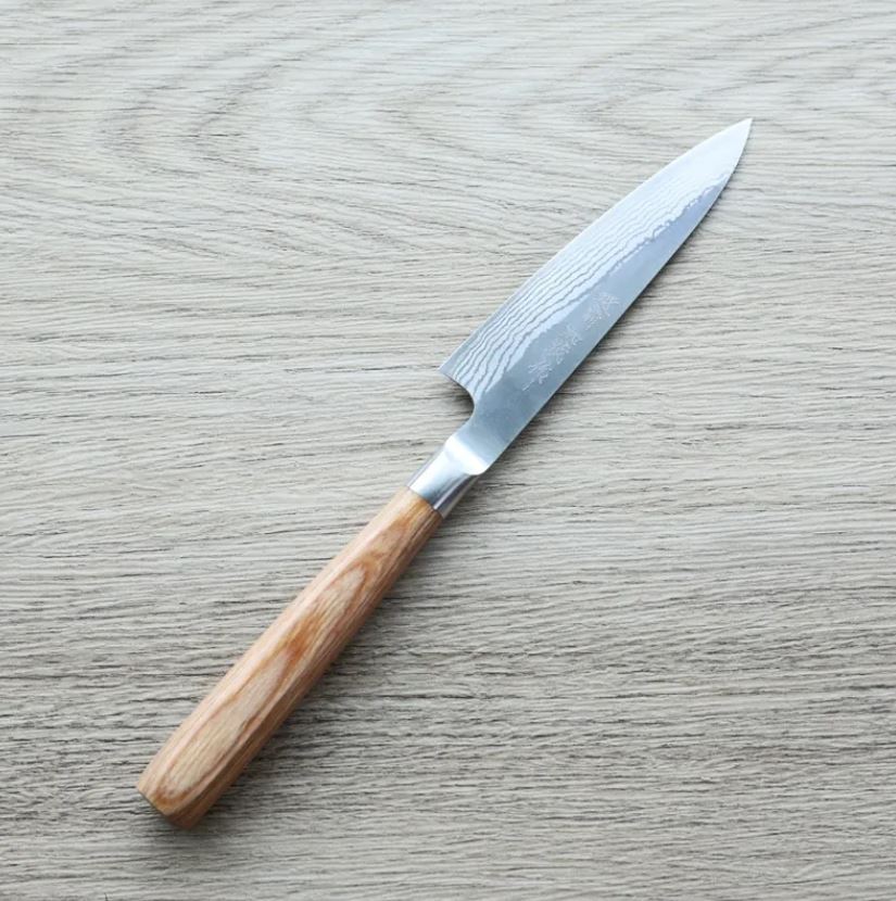 加茂勝康 蔬果刀 120mm VG10鋼 大馬士革 (4) 加茂勝康 蔬果刀 120mm VG10鋼 大馬士革