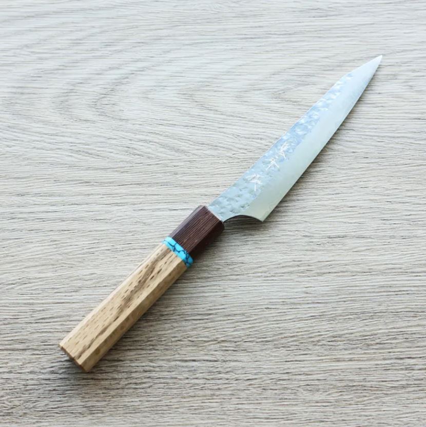 黑崎優 閃光 鋭 蔬果刀 130mm SG2粉末HSS鋼 綠松石環柄