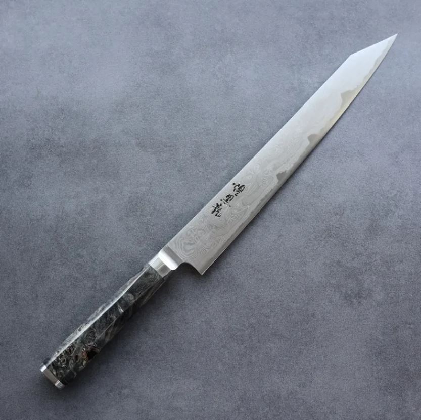 龍泉刃物 煌黑龍 筋引 260mm SG2粉末HSS鋼 99層鎳染 大馬士革