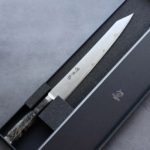 龍泉刃物 煌黑龍 筋引 260mm SG2粉末HSS鋼 99層鎳染 大馬士革