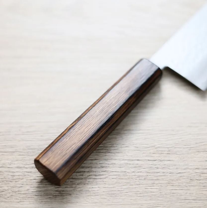 4 增谷訓生 寬版菜切 165mm VG1鋼 鎚目 樫木和柄