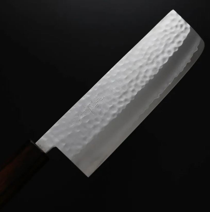 58 增谷訓生 寬版菜切 165mm VG1鋼 鎚目 樫木和柄