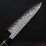 6 中川打刃物 牛刀 210mm 青一鋼 酸洗墨流/明神研磨