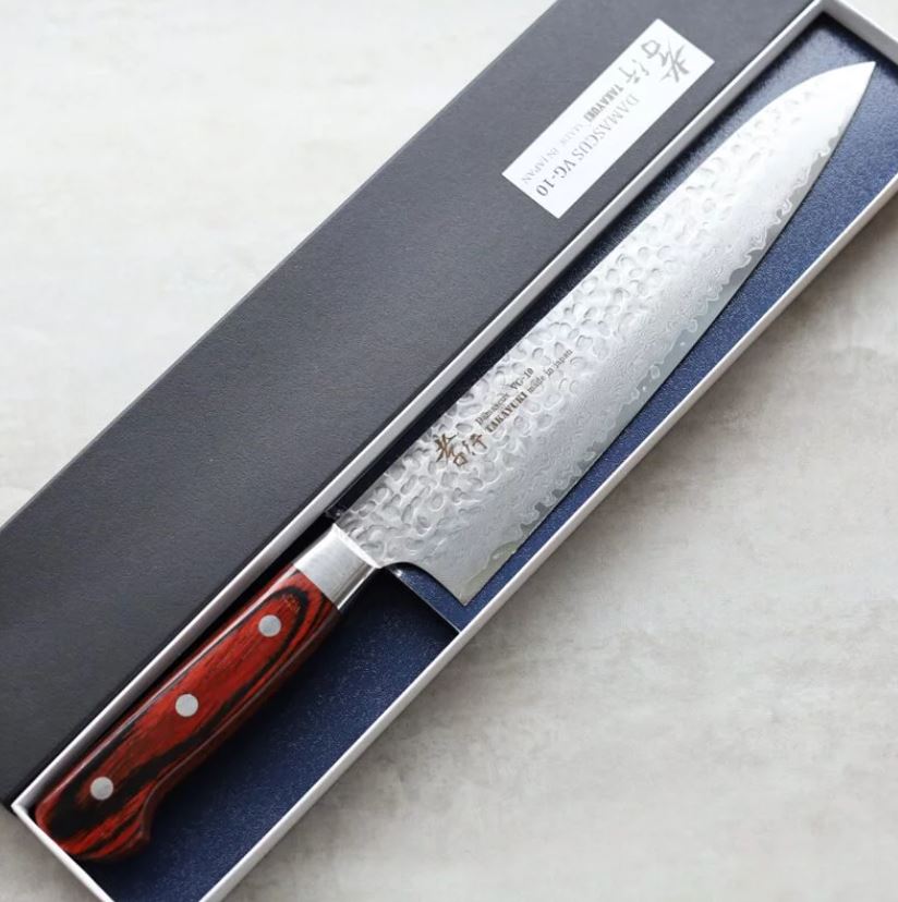 堺孝行 牛刀 240mm VG10鋼 33層鎚目大馬士革 洋柄