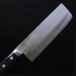 增谷訓生 寬版菜切 165mm VG10鋼 刻流 藍柄