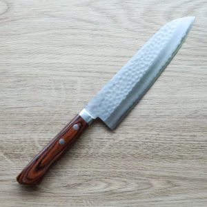 增谷訓生 牛刀 180mm VG1鋼 鎚目