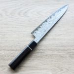 擷取 中川打刃物 牛刀 210mm 青一鋼 酸洗墨流/明神研磨