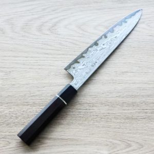 中川打刃物 牛刀 210mm 青一鋼 酸洗墨流/明神研磨