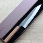 1 加藤義実 切付牛刀 210mm 青紙超級鋼 黑打墨流