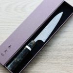 1 加藤義実 蔬果刀 120mm VG10 黑染鎳大馬士革 穩定樺木柄