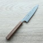 120mm (2) 加藤義実 蔬果刀 120mm SG2粉末HSS鋼 黑染鎳 大馬士革