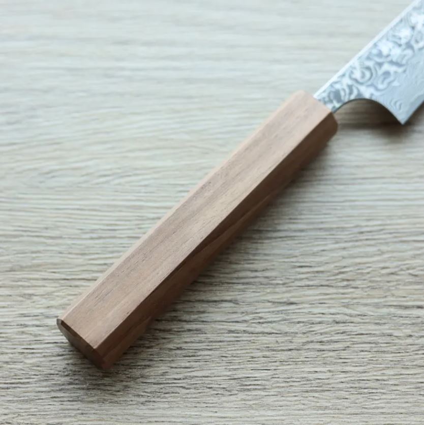 2 加藤義実 蔬果刀 150mm SG2粉末HSS鋼 黑染鎳 大馬士革