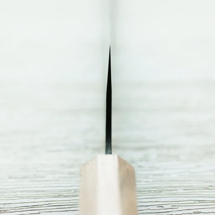 3 加藤義実 切付牛刀 210mm 青紙超級鋼 黑打墨流