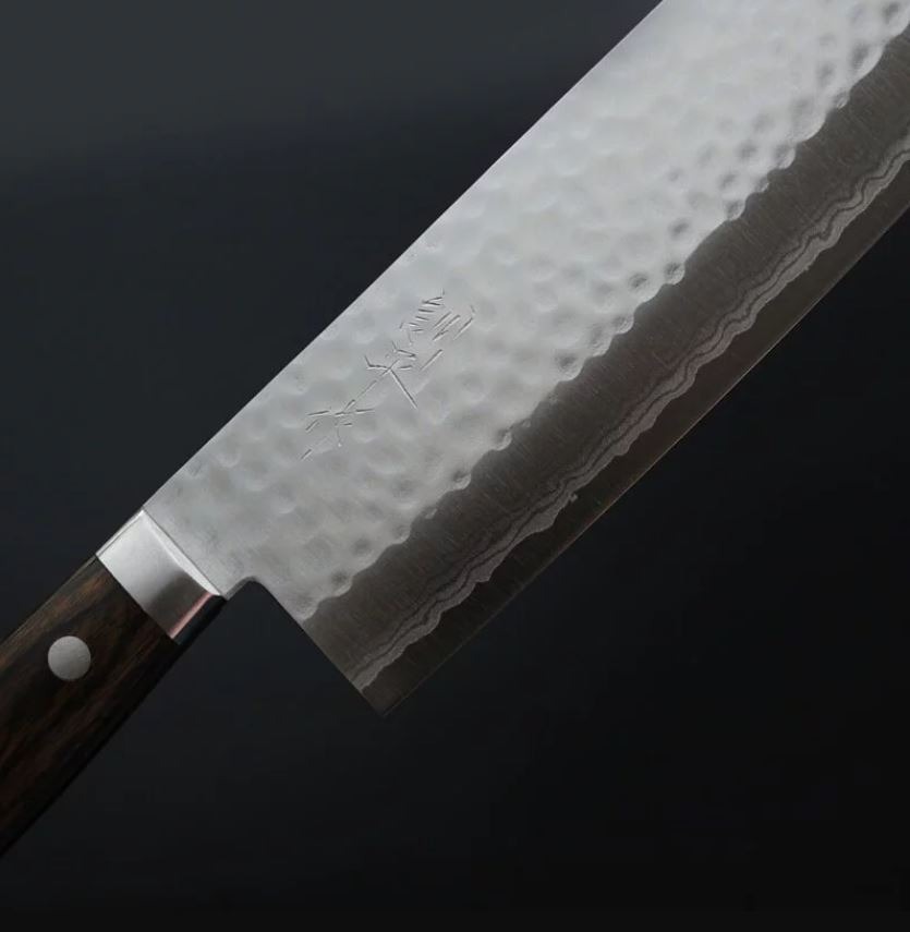 5 增谷訓生 寬版菜切 165mm VG10鋼 刻流