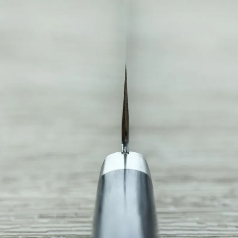 5 增谷訓生 牛刀 180mm VG10鋼 鎚目大馬士革 刻流藍柄