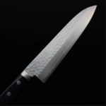 6 增谷訓生 牛刀 180mm VG10鋼 鎚目大馬士革 刻流藍柄