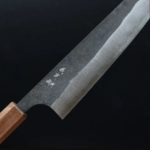 6 加藤義実 切付牛刀 210mm 青紙超級鋼 黑打墨流