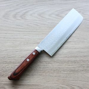 增谷訓生 寬版菜切 165mm VG10鋼 刻流