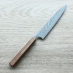 擷取 加藤義実 蔬果刀 150mm SG2粉末HSS鋼 黑染鎳 大馬士革