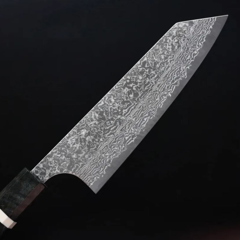 文化 170mm (2) 加藤義実 文化 170mm VG10 黑染鎳大馬士革 穩定樺木柄