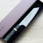 文化 170mm (3) 加藤義実 文化 170mm VG10 黑染鎳大馬士革 穩定樺木柄