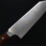 文化刀 180mm (1) 佐治武士 文化刀 180mm 青紙鋼 有色大馬士革 沙漠鐵木柄