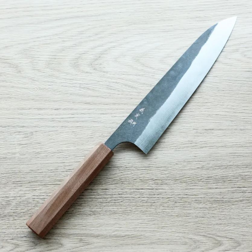 牛刀 210mm (1) 加藤義実 牛刀 210mm 青紙超級鋼 黑打墨流