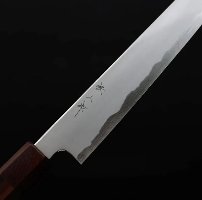 明神利器製作所 鐵人作 切付筋引 240mm 青二鋼 總霞 含鞘