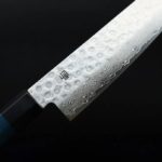 藍包丁 新三德刀 180mm VG10鋼 鎚目 大馬士革