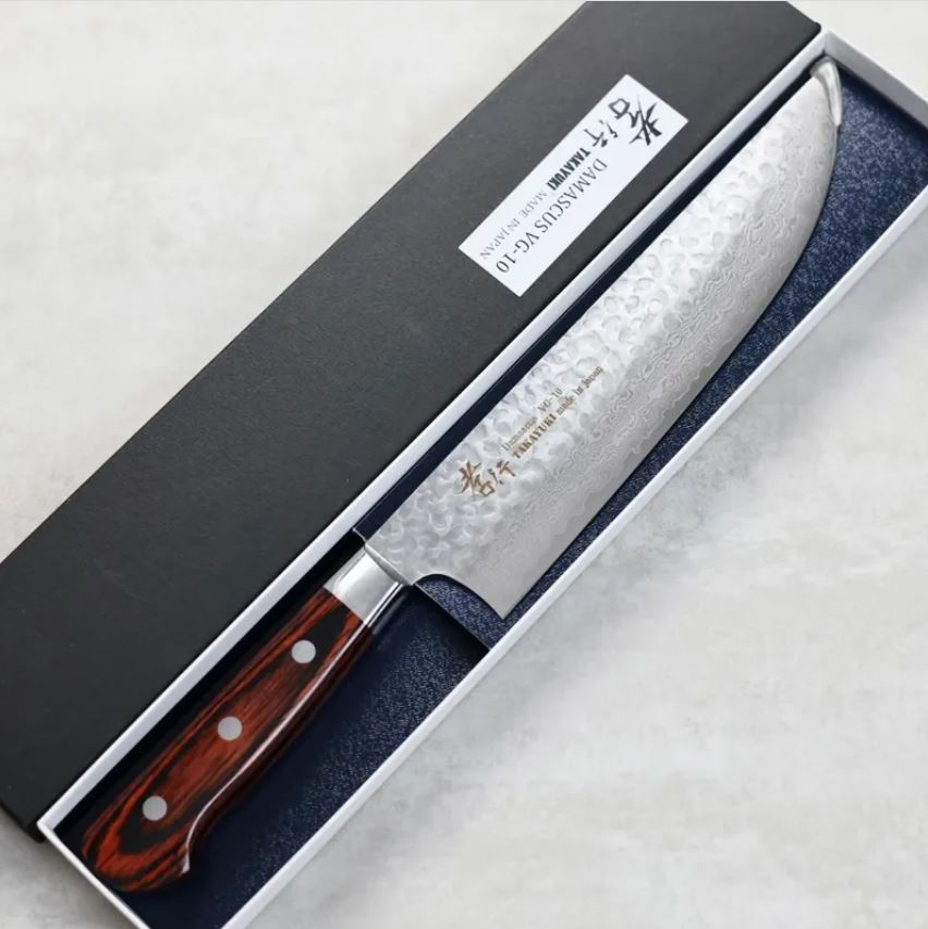 堺孝行 肉刀 210mm VG10鋼 33層鎚目 大馬士革 洋柄