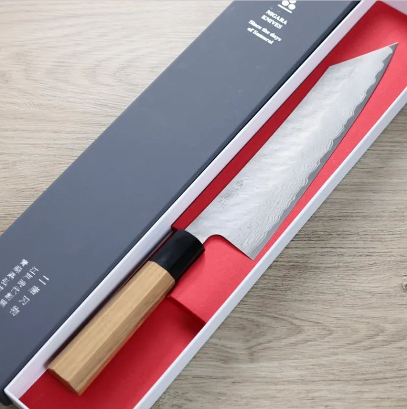 切付牛刀 240mm (2) 二唐刃物 切付牛刀 240mm VG10鋼 磨鎚目