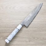 二唐刃物 牛刀 240mm 銀三鋼 層積黑染/本鍛造