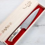 1 佐治武士 牛刀 180mm R2粉末HSS鋼 鑽石大馬士革 牛骨洋柄