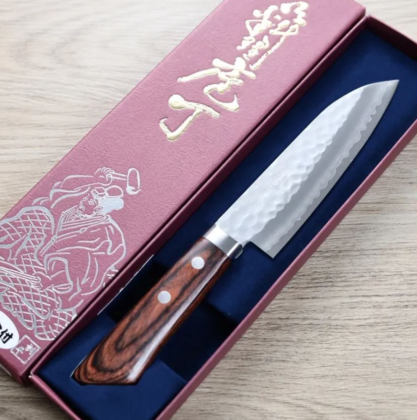 1 增谷訓生 小三德刀 130mm VG1鋼 鎚目