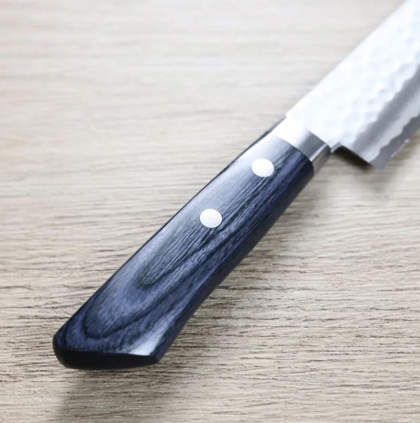 2 增谷訓生 小三德刀 130mm VG10鋼 刻流 藍柄