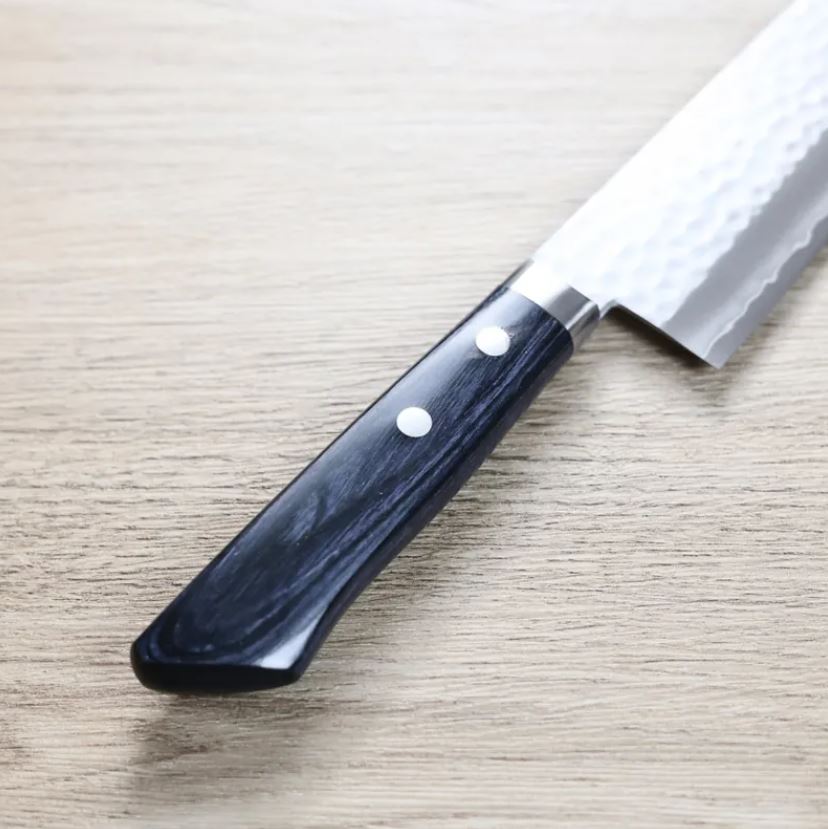 2 增谷訓生 牛刀 180mm VG1鋼 鎚目 藍柄