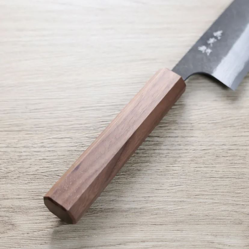 加藤義實 文化刀 170mm 青紙超級鋼 黑打墨流