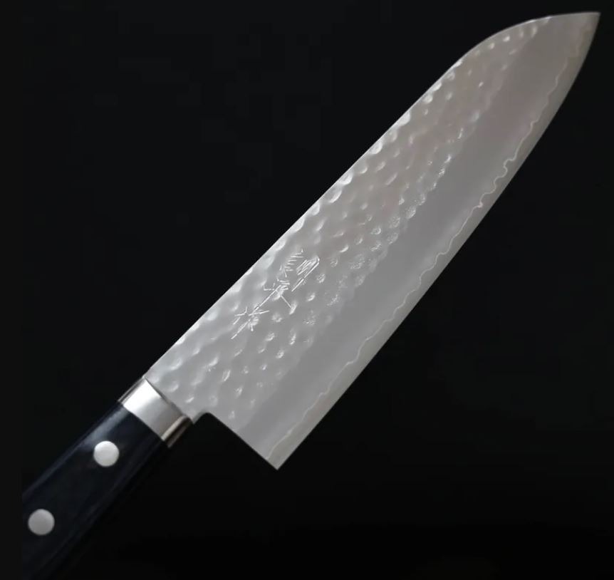 4 增谷訓生 牛刀 180mm VG1鋼 鎚目 藍柄